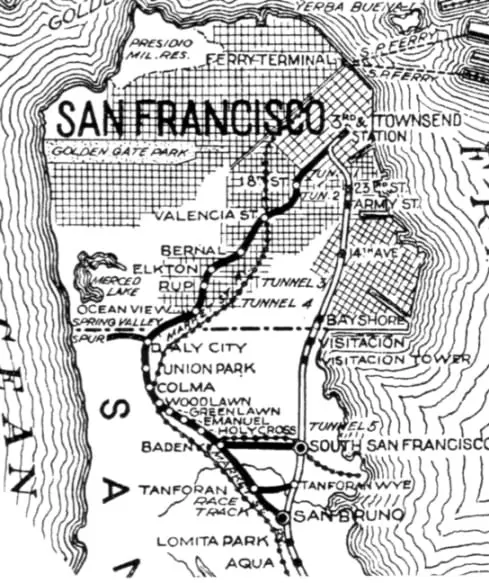 1931 SP system map two lines
