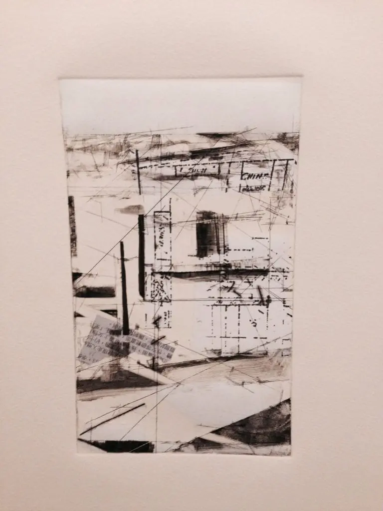 A Robbie Sugg print. The content comes from 1885 San Jose fire insurance maps.