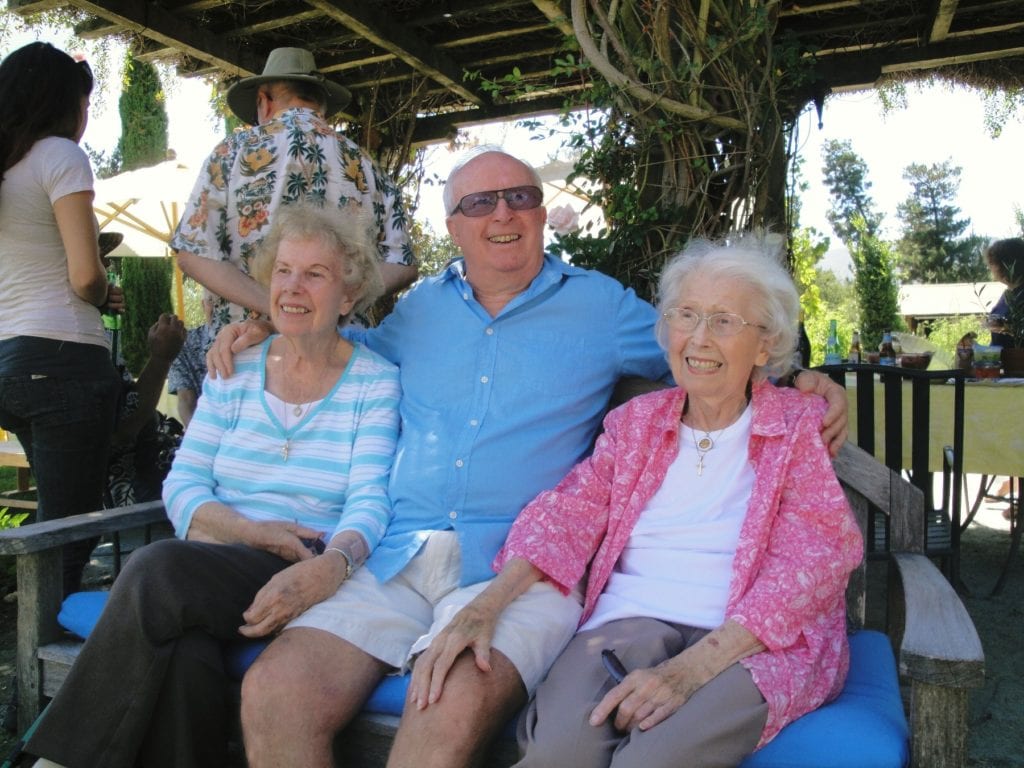 A family reunion at Ron's 2nd home in Glen Ellen  August 2010. Lorriane is on the left; Evelyn on the right. 