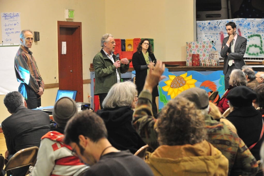 Neighbors address questions to Rec and Park Representatives. Photo by Michael Waldstein.