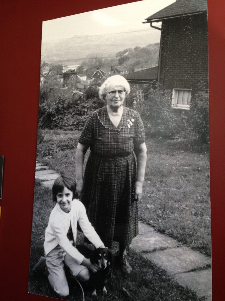 Sharon Ardiana and her dog, Max. Grandmother Gialina stands next to the future chef in Pittsburgh, Pennsylvania. Photo taken in 1965.