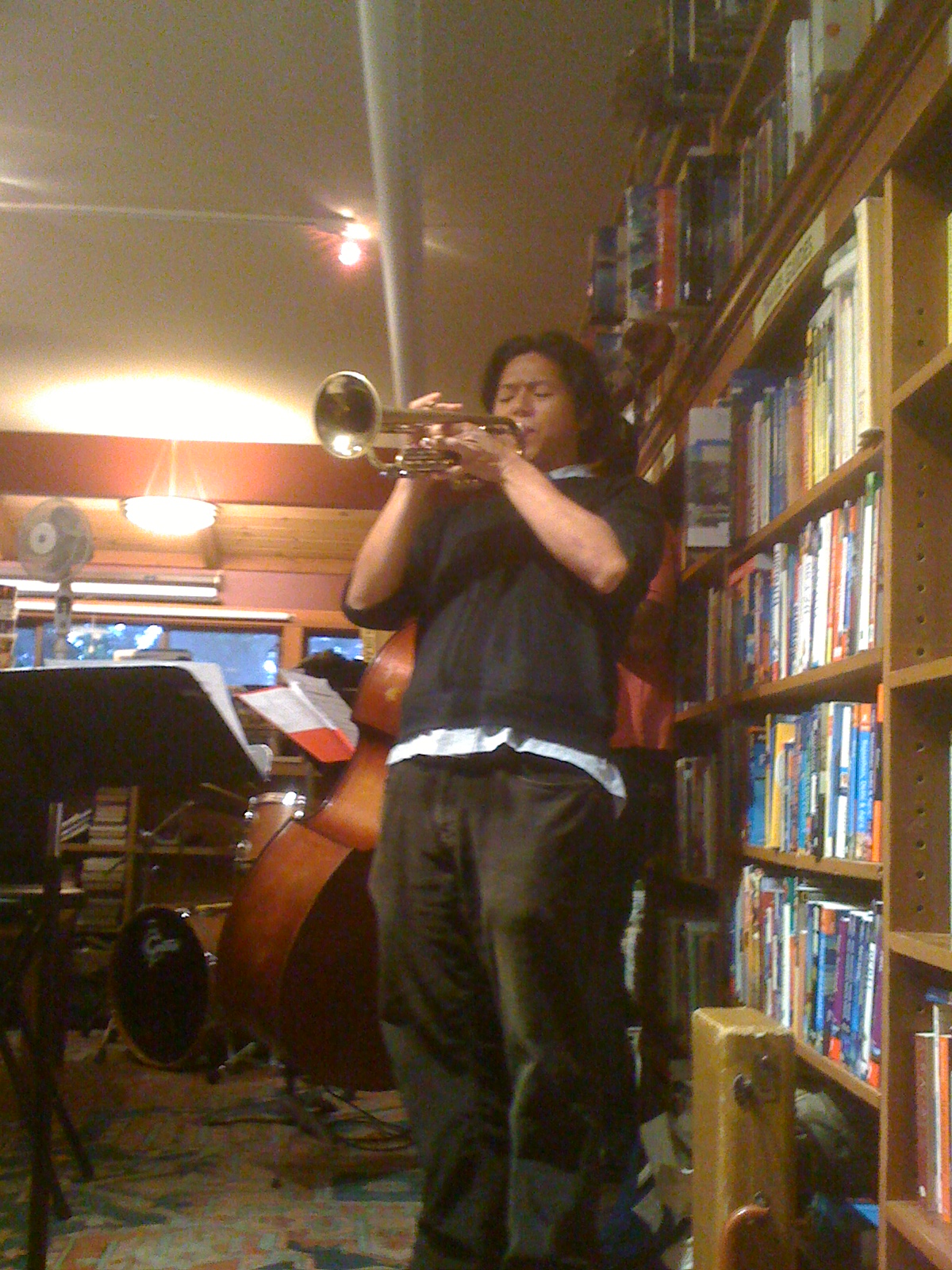 Jazz trumpeter Henry Hung performing at Bird & Beckett.