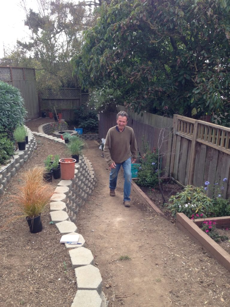 Adam King surveying work he supervised along the Surrey Street steps.