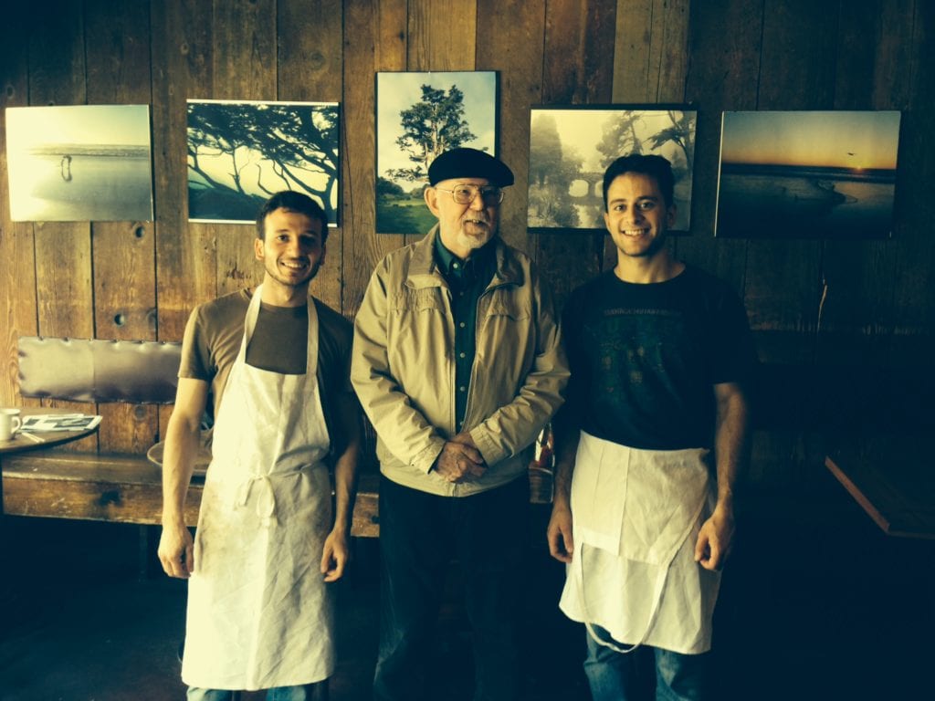 Chuck Peterson with Higher Grounds staff, Milad and Raja.