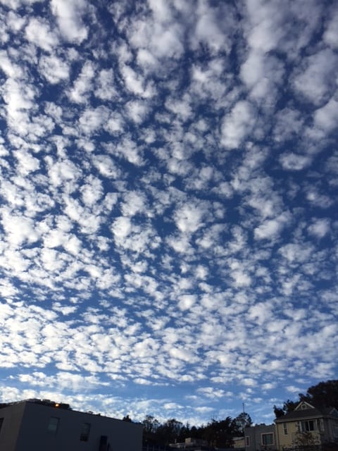 An amazing, cloud-filled sky over Glen Park. Captured by Bonnee Waldstein on Sept. 26, 2015.