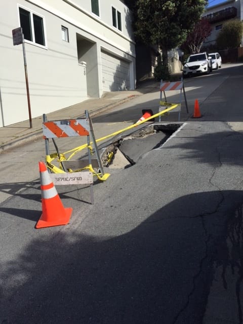 Surrey street sink hole